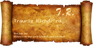 Traurig Richárd névjegykártya